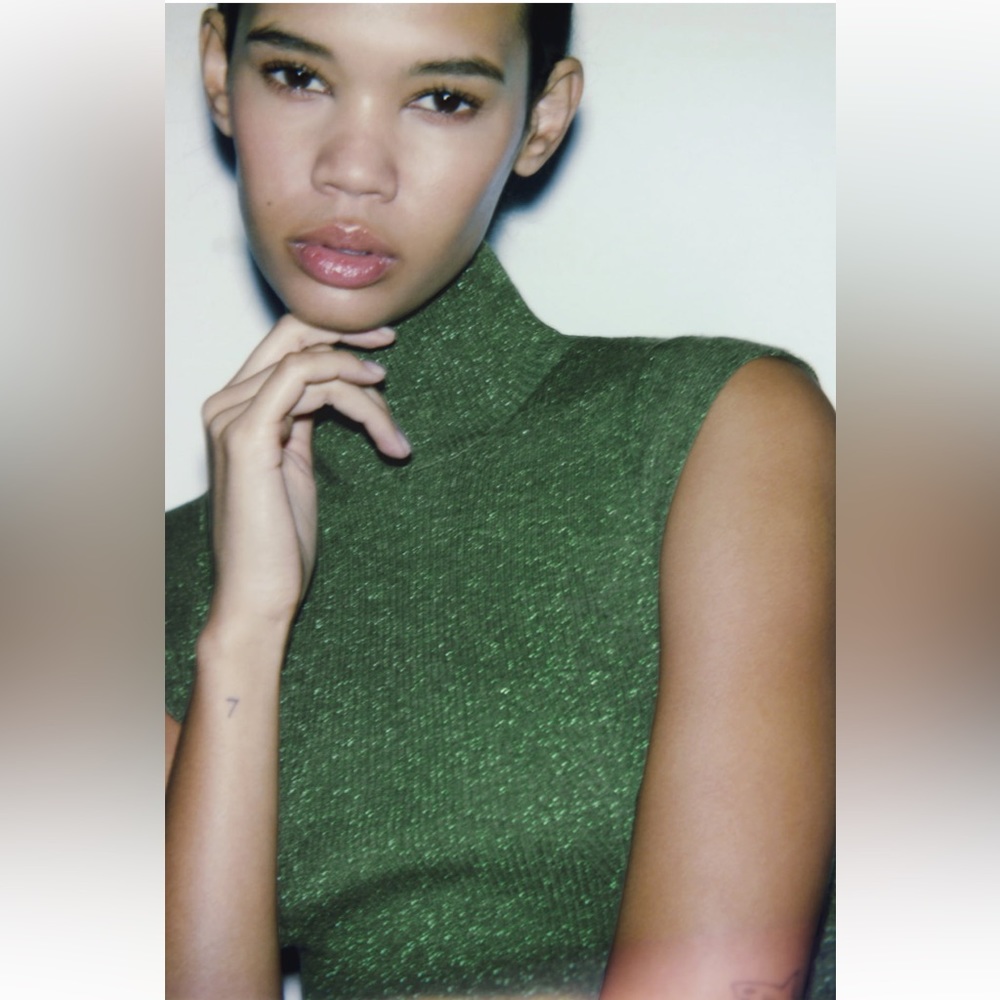 Zara NWT Knit Dress With Metallic Thread size M - Picture 7 of 10